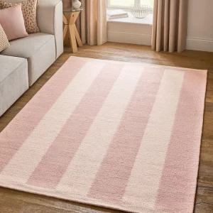 Pink Bold Stripe Woven Rug