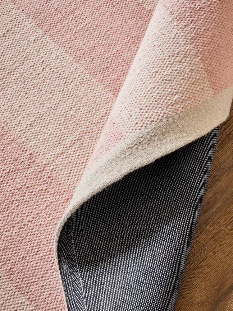 Pink Bold Stripe Woven Rug