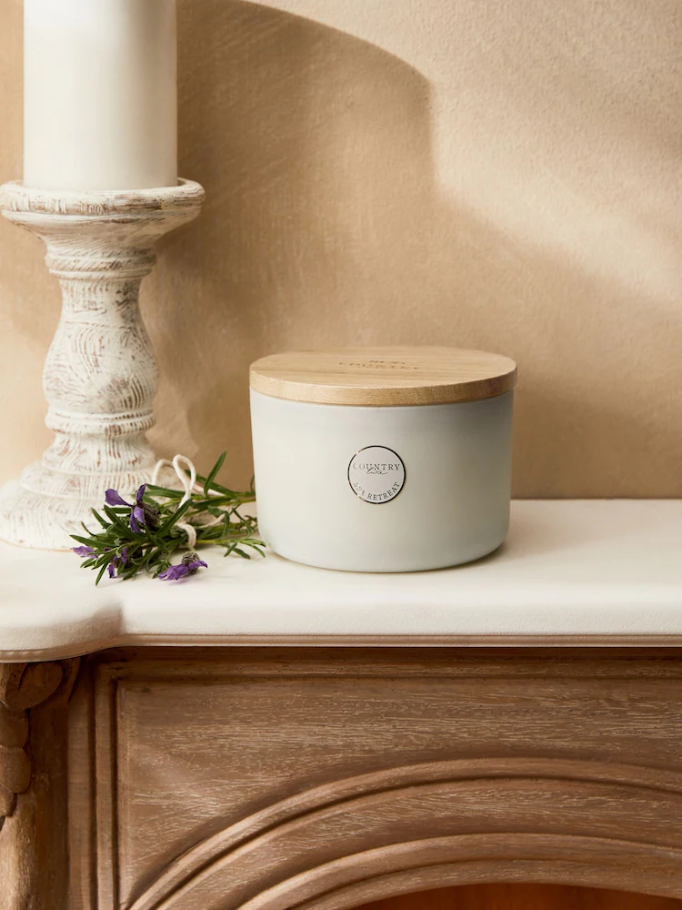 Spa Retreat Lavender and Geranium Country Luxe 3 Wick Candle