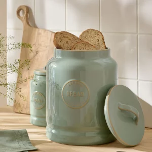 Sage Green Country Badge Bread Bin