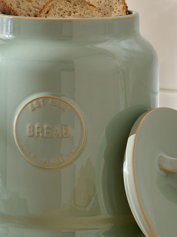 Sage Green Country Badge Bread Bin