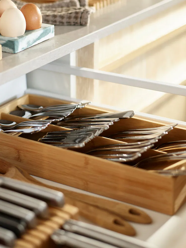 Joseph Joseph Wood (Bamboo) DrawerStore Large Compact Cutlery Organiser